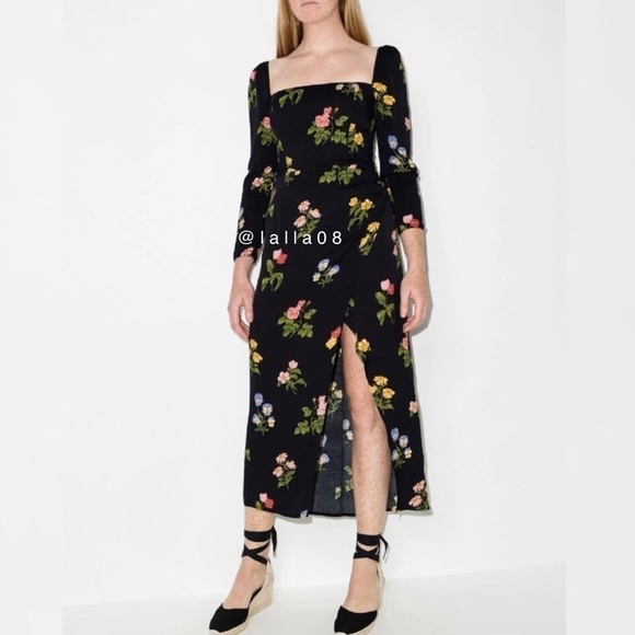 Reformation Reza Dress In Night Bloom Long Sleeve Dress Size 4 new with … - Picture 17 of 17